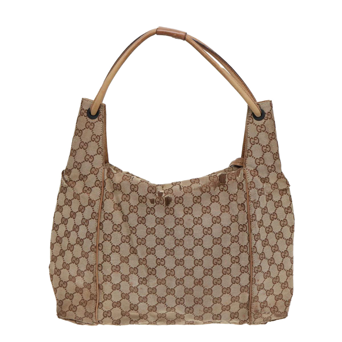 GUCCI GG Canvas Tote Bag Beige 101292 Auth 85180