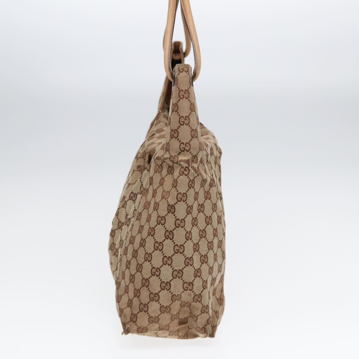 GUCCI GG Canvas Tote Bag Beige 101292 Auth 85180