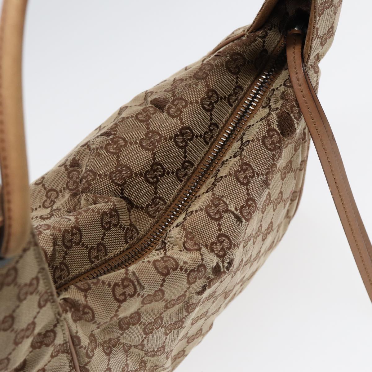 GUCCI GG Canvas Tote Bag Beige 101292 Auth 85180