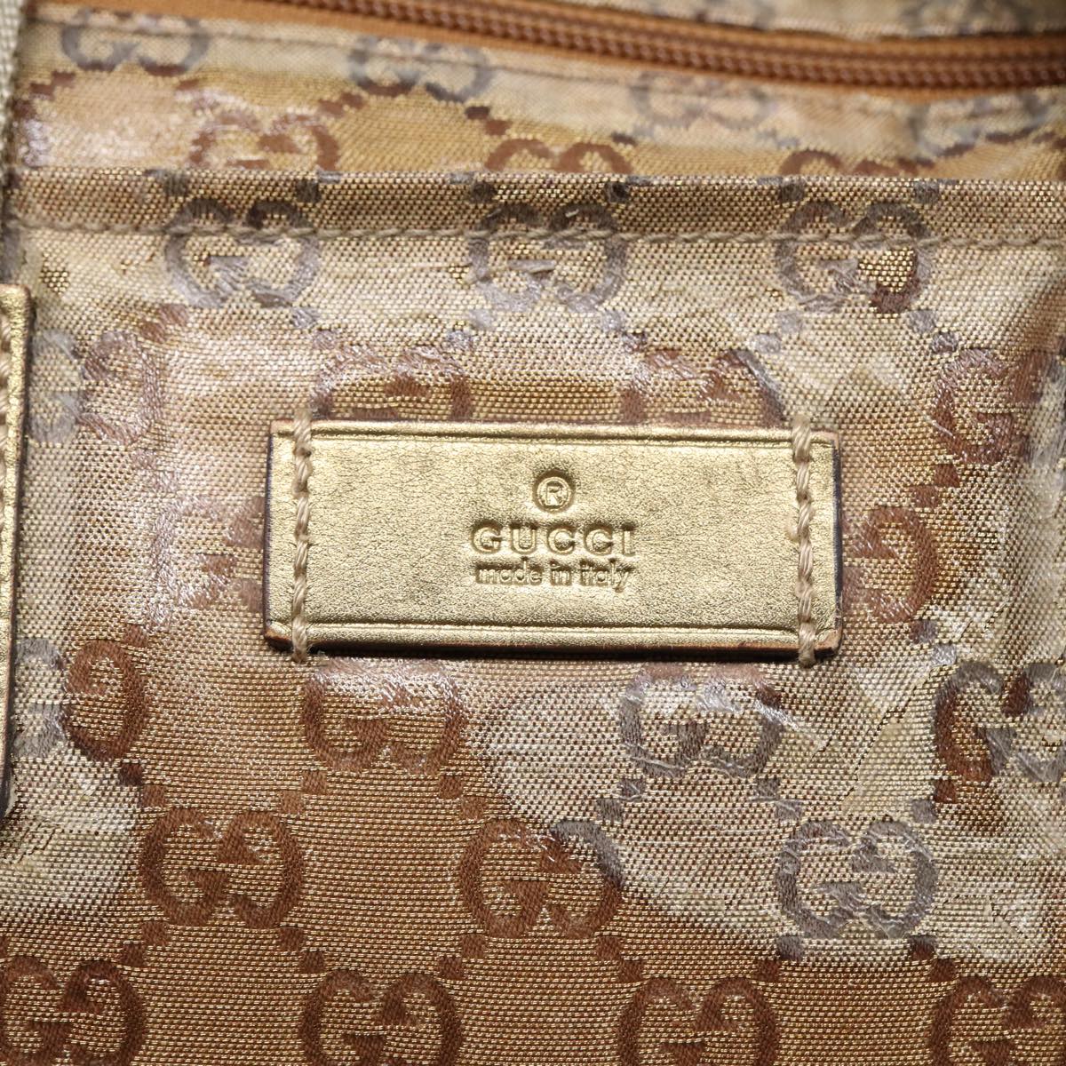 GUCCI GG Crystal Tote Bag Gold 131230 Auth 85181