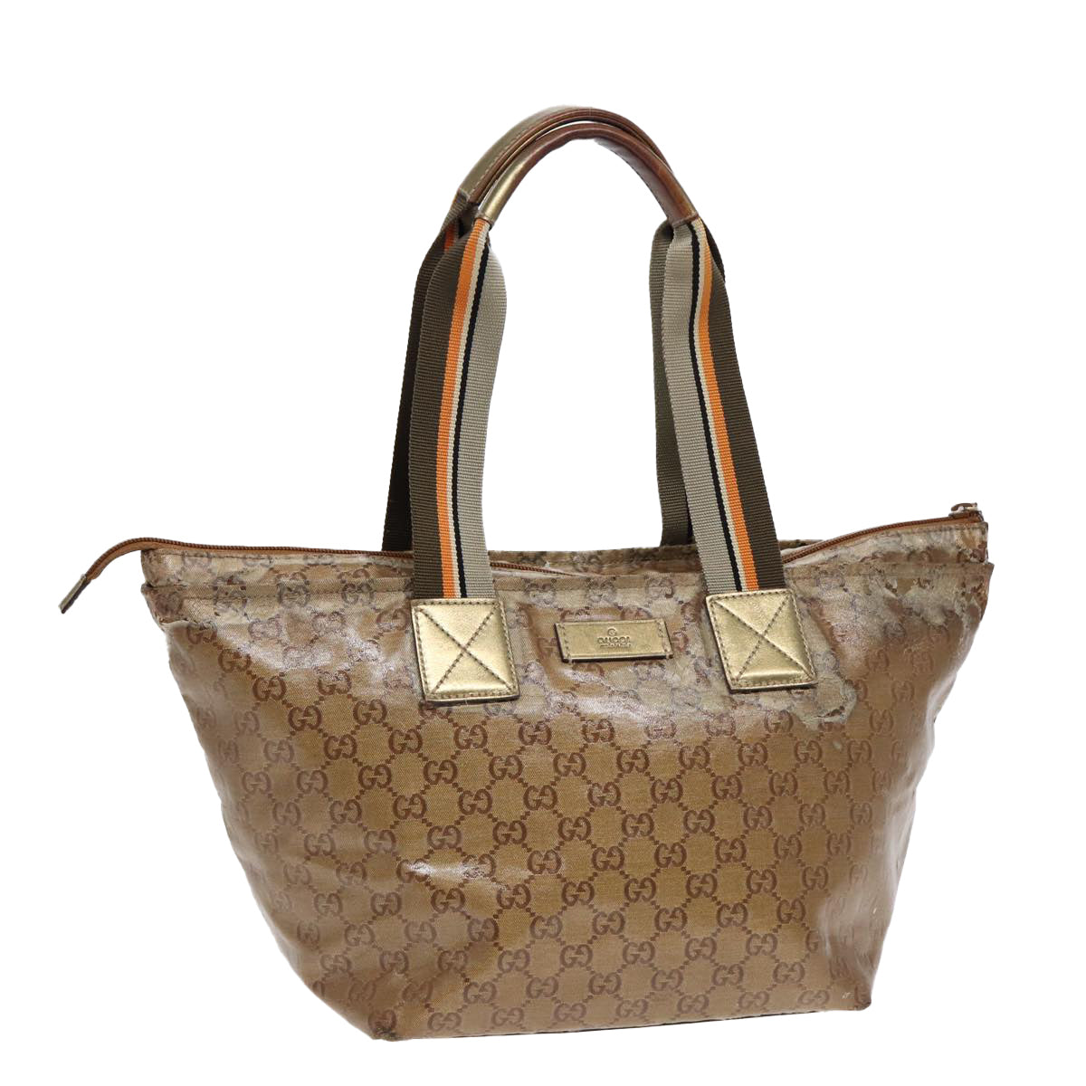 GUCCI GG Crystal Tote Bag Gold 131230 Auth 85181