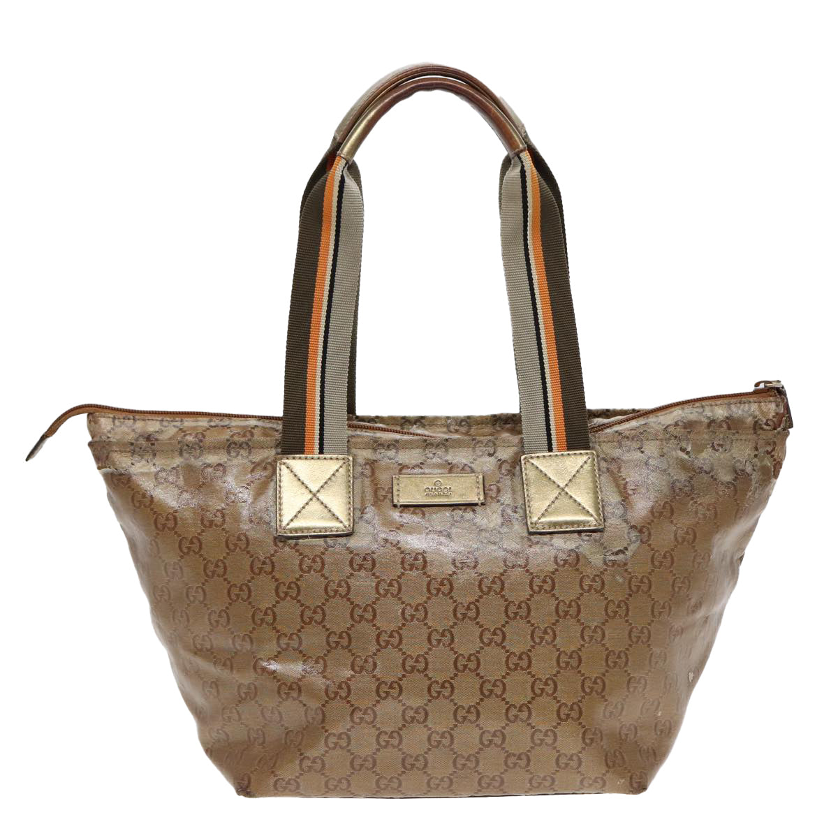 GUCCI GG Crystal Tote Bag Gold 131230 Auth 85181