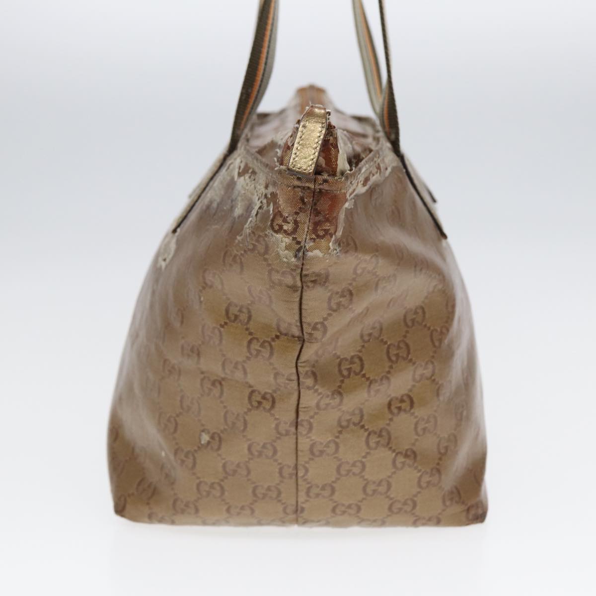 GUCCI GG Crystal Tote Bag Gold 131230 Auth 85181