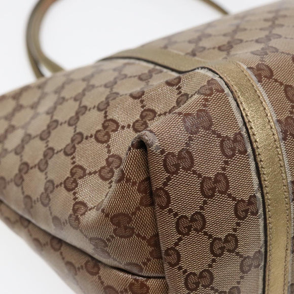 GUCCI GG Crystal Tote Bag Gold Beige 197953 Auth 85182