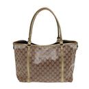 GUCCI GG Crystal Tote Bag Gold Beige 197953 Auth 85182-2
