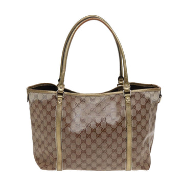 GUCCI GG Crystal Tote Bag Gold Beige 197953 Auth 85182 - 0