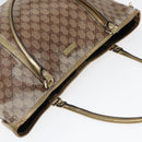 GUCCI GG Crystal Tote Bag Gold Beige 197953 Auth 85182-6