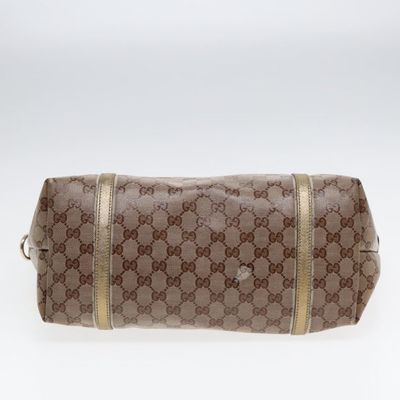 GUCCI GG Crystal Tote Bag Gold Beige 197953 Auth 85182
