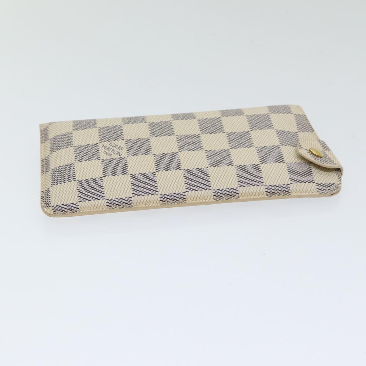 LOUIS VUITTON Damier Azur Etui Lunettes MM Glasses Case N60025 LV Auth 85187