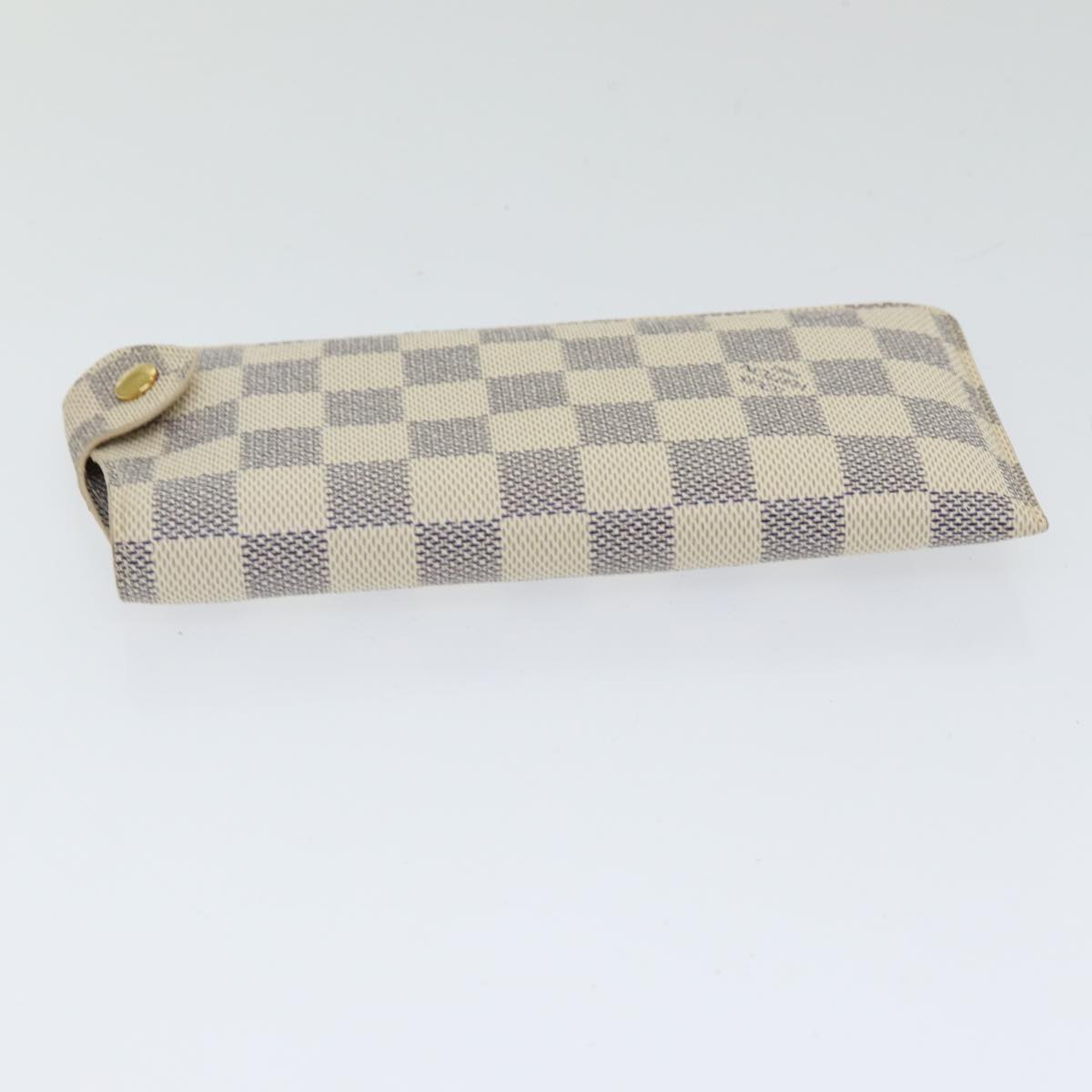 LOUIS VUITTON Damier Azur Etui Lunettes MM Glasses Case N60025 LV Auth 85187