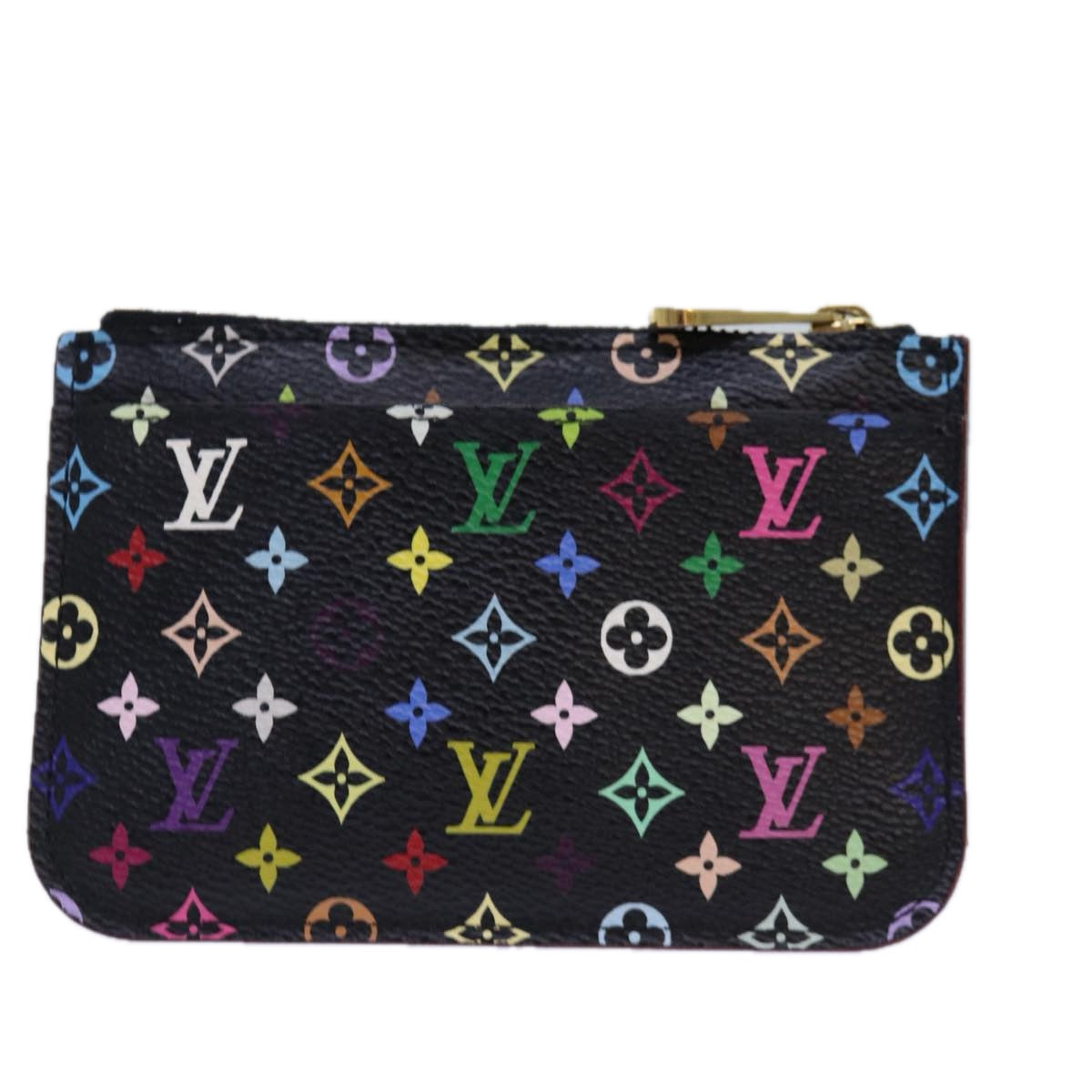 LOUIS VUITTON Multicolor Pochette ClesNM Coin Purse Black M60279 LV Auth 85188 - 0