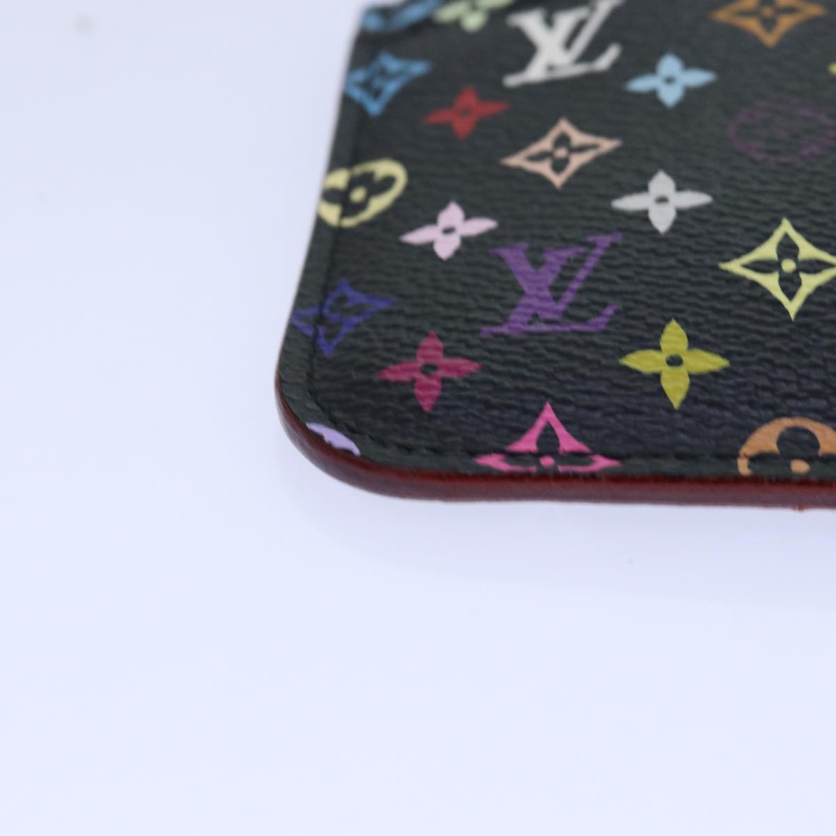 LOUIS VUITTON Multicolor Pochette ClesNM Coin Purse Black M60279 LV Auth 85188