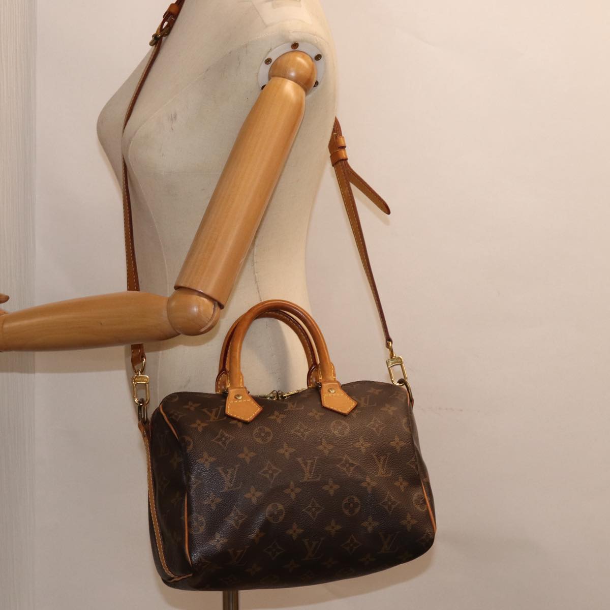 LOUIS VUITTON Monogram Speedy Bandouliere 25 Hand Bag 2way M45948 LV Auth 85199