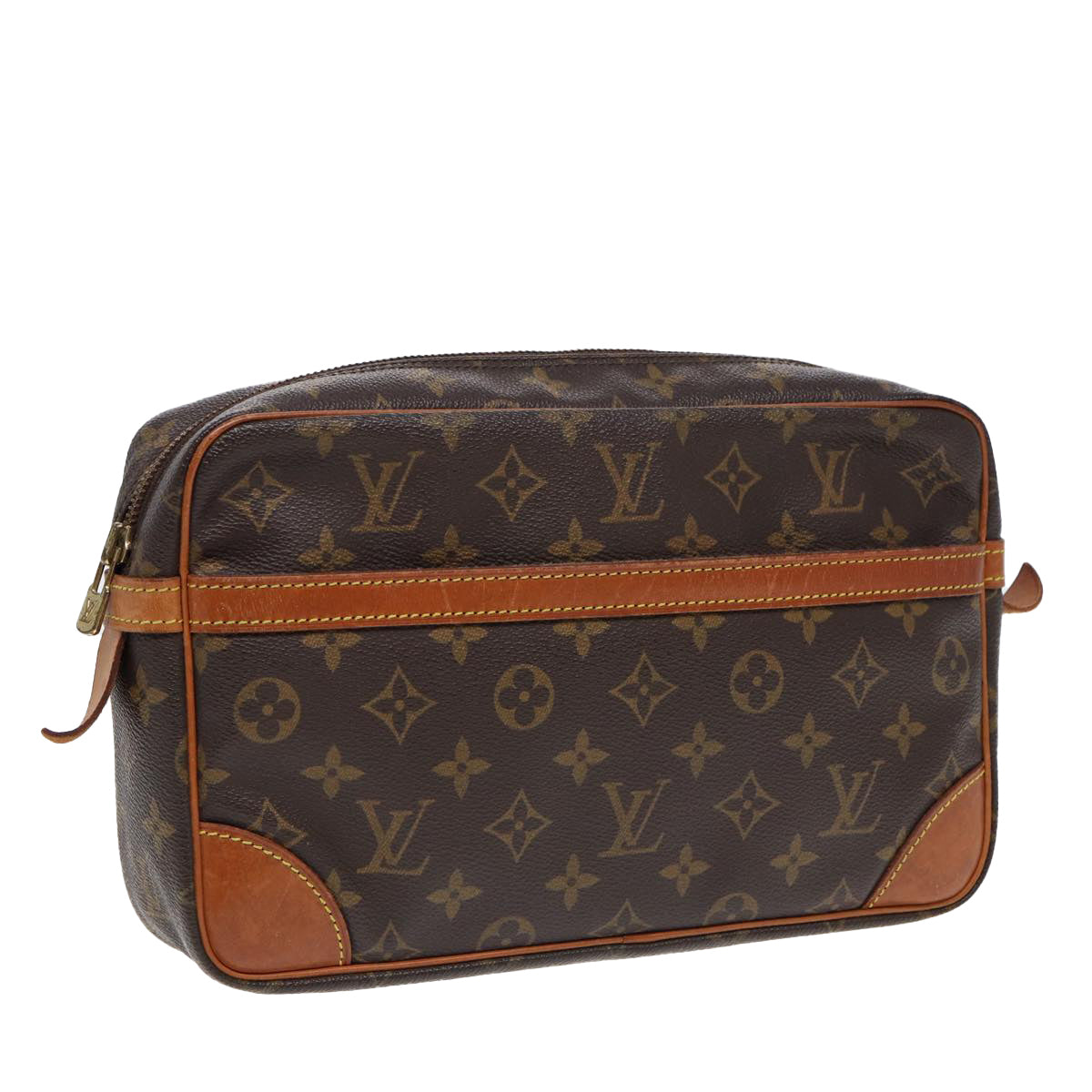 LOUIS VUITTON Monogram Compiegne 28 Clutch Bag M51845 LV Auth 85214