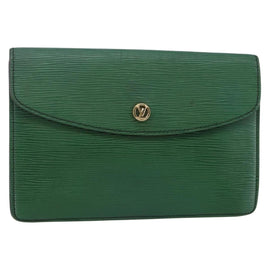 LOUIS VUITTON Epi Montaigne 23 Clutch Bag Green M52664 LV Auth 85216