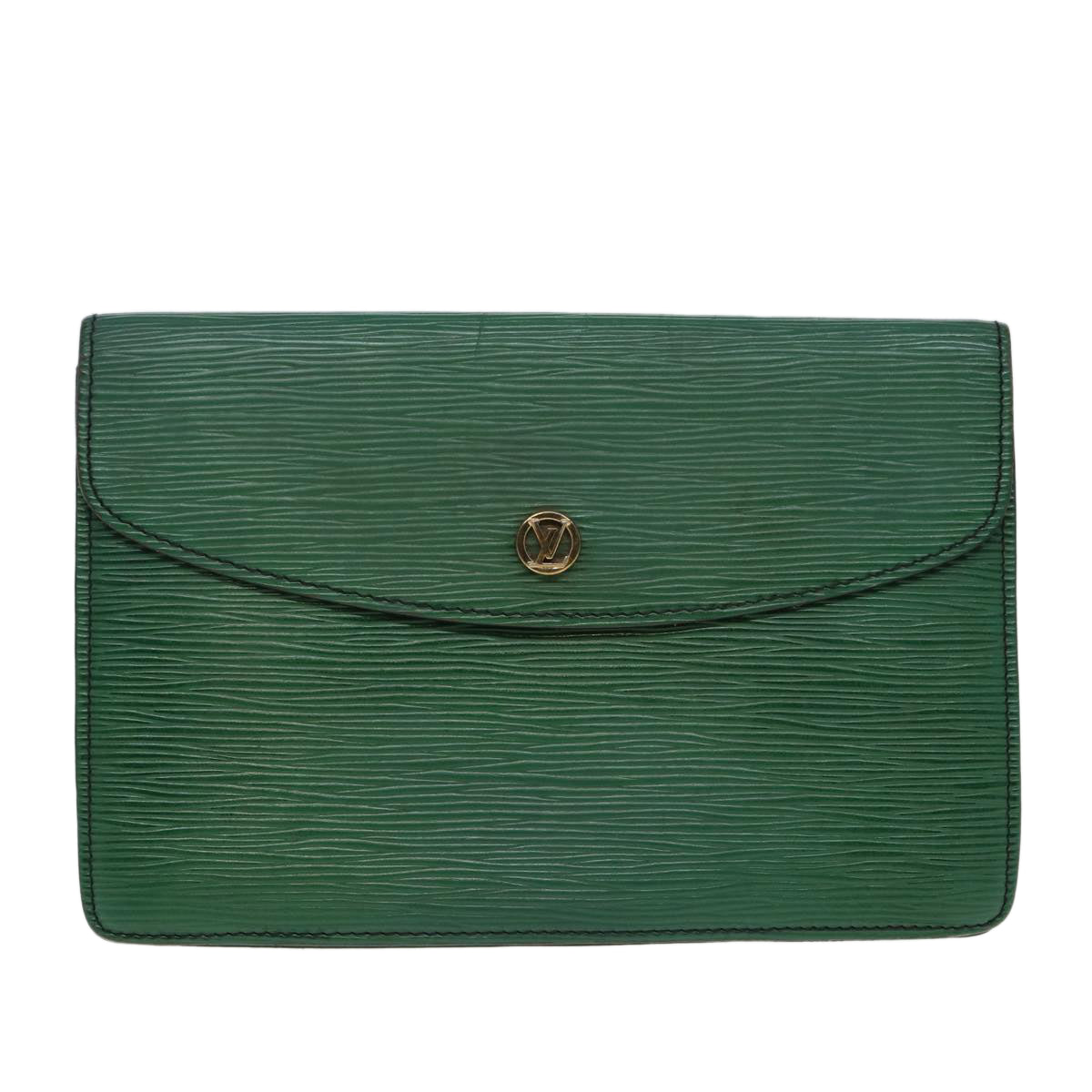 LOUIS VUITTON Epi Montaigne 23 Clutch Bag Green M52664 LV Auth 85216