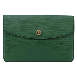LOUIS VUITTON Epi Montaigne 23 Clutch Bag Green M52664 LV Auth 85216 - 0