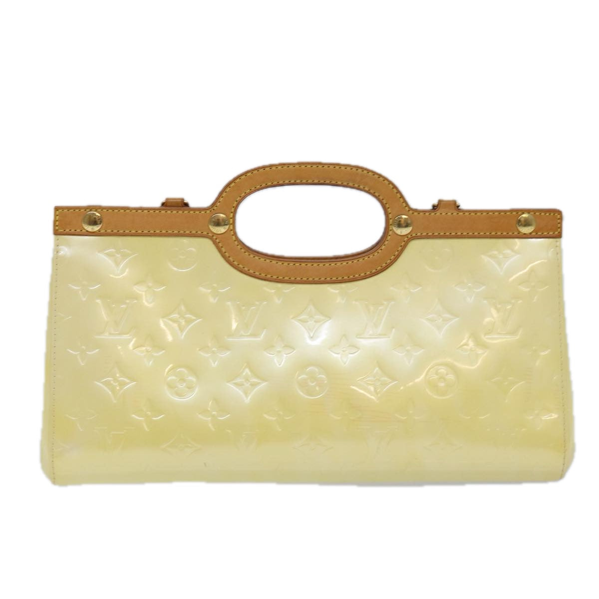 LOUIS VUITTON Monogram Vernis Roxbury Drive Hand Bag Perle M91374 LV Auth 85221