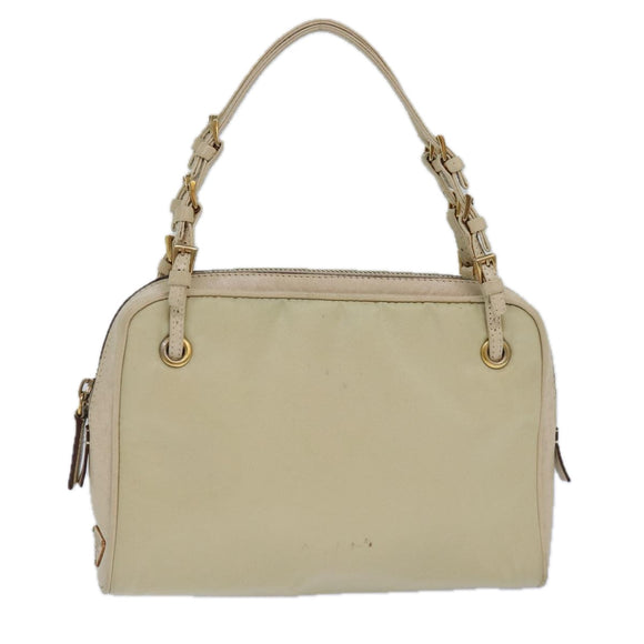 PRADA Handtasche Nylon Gold Beige Auth 85224