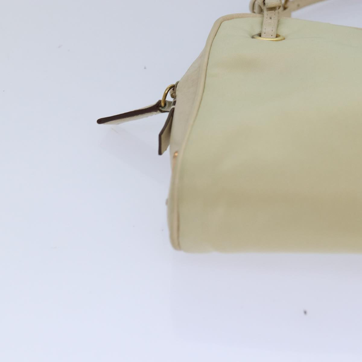 PRADA Hand Bag Nylon Gold Beige Auth 85224