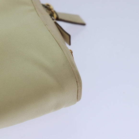 PRADA Handtasche Nylon Gold Beige Auth 85224
