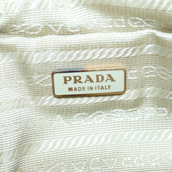 PRADA Hand Bag Nylon Gold Beige Auth 85224
