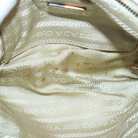 PRADA Handtasche Nylon Gold Beige Auth 85224