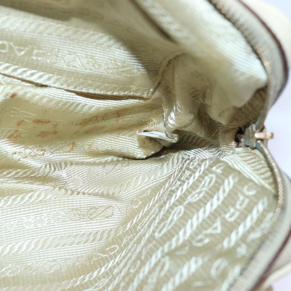 PRADA Handtasche Nylon Gold Beige Auth 85224