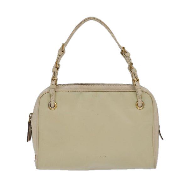 PRADA Handtasche Nylon Gold Beige Auth 85224