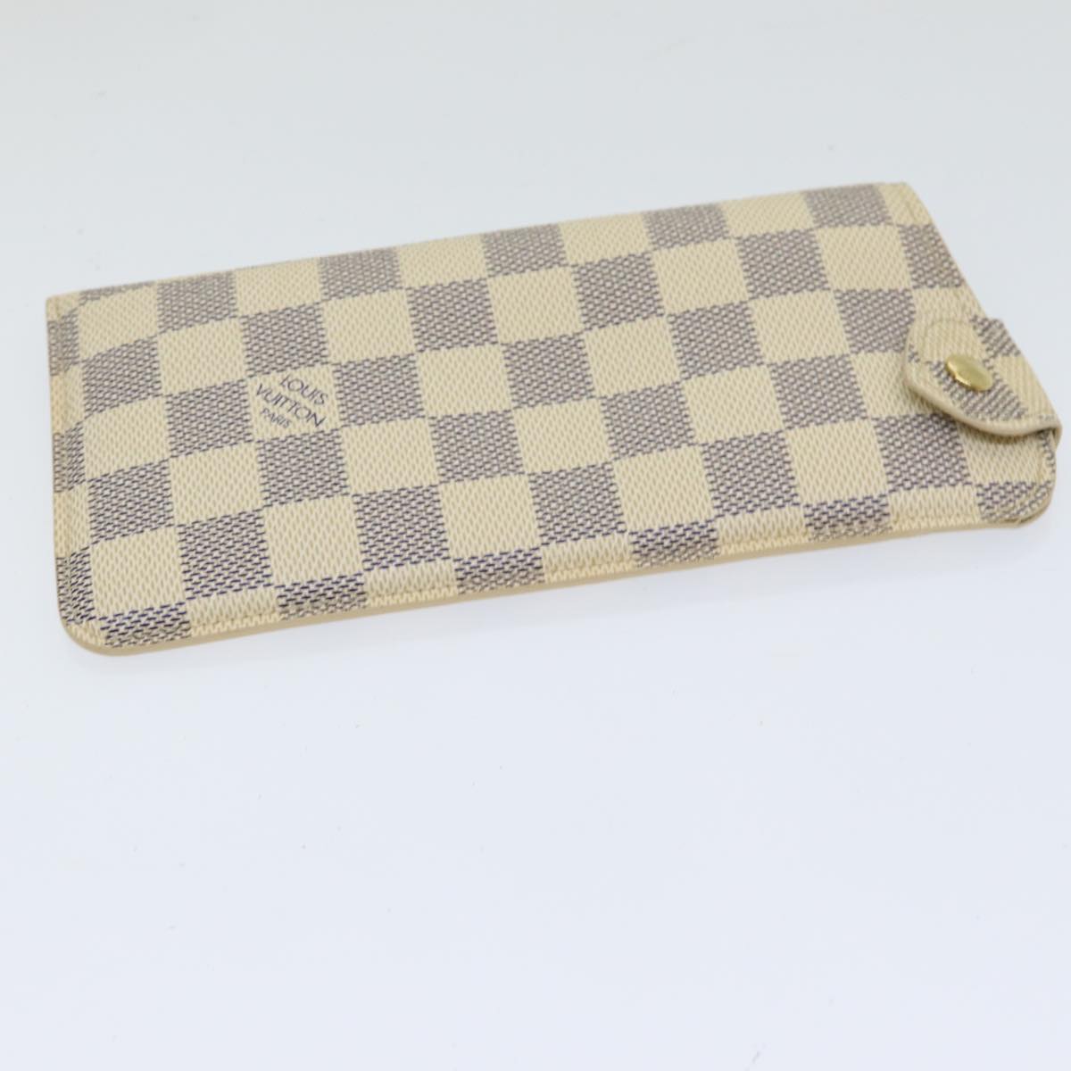 LOUIS VUITTON Damier Azur Etui Lunettes MM Glasses Case N60025 LV Auth 85236