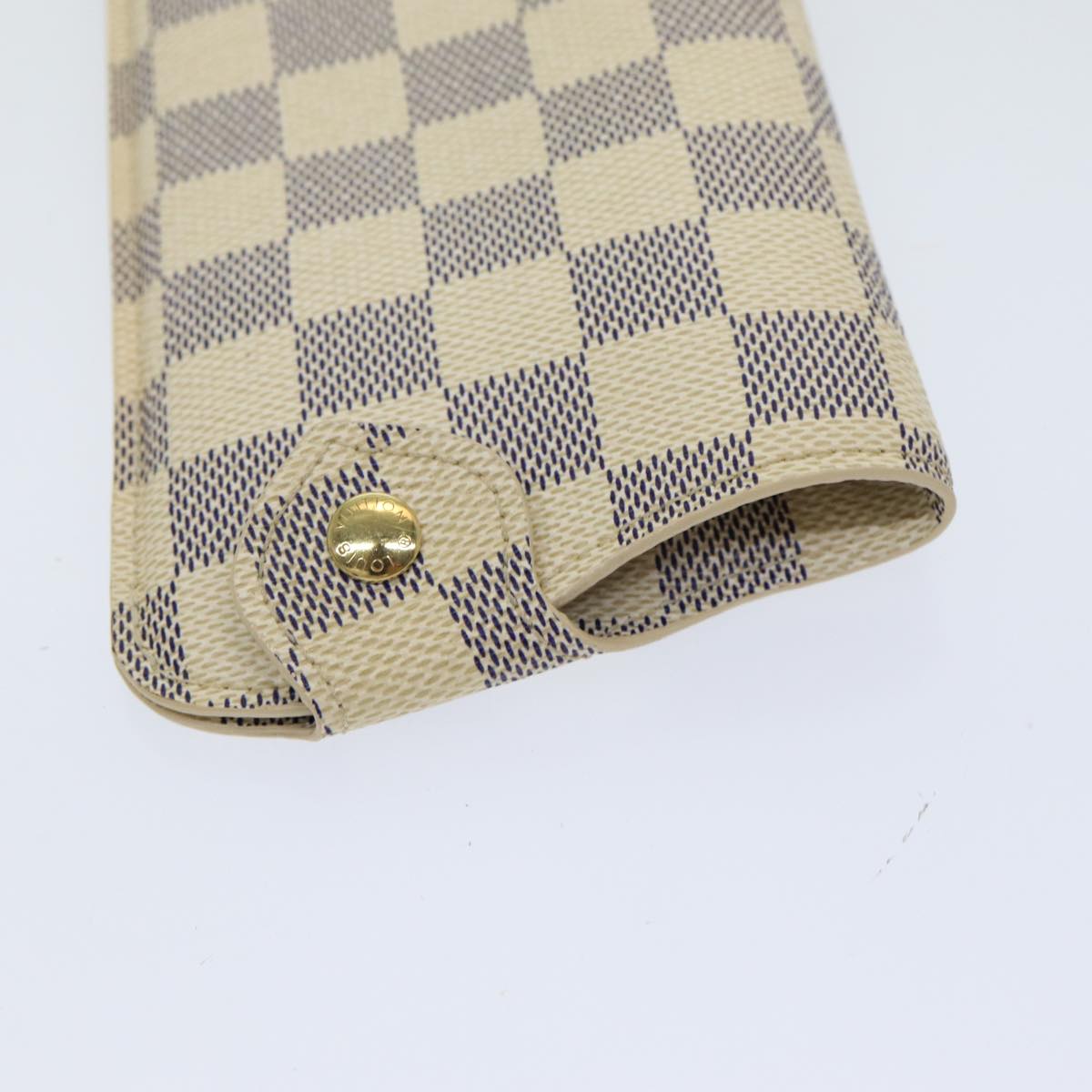 LOUIS VUITTON Damier Azur Etui Lunettes MM Glasses Case N60025 LV Auth 85236