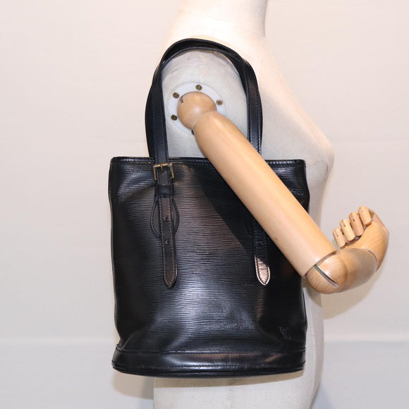 LOUIS VUITTON Epi Bucket PM Shoulder Bag Black M58992 LV Auth 85250