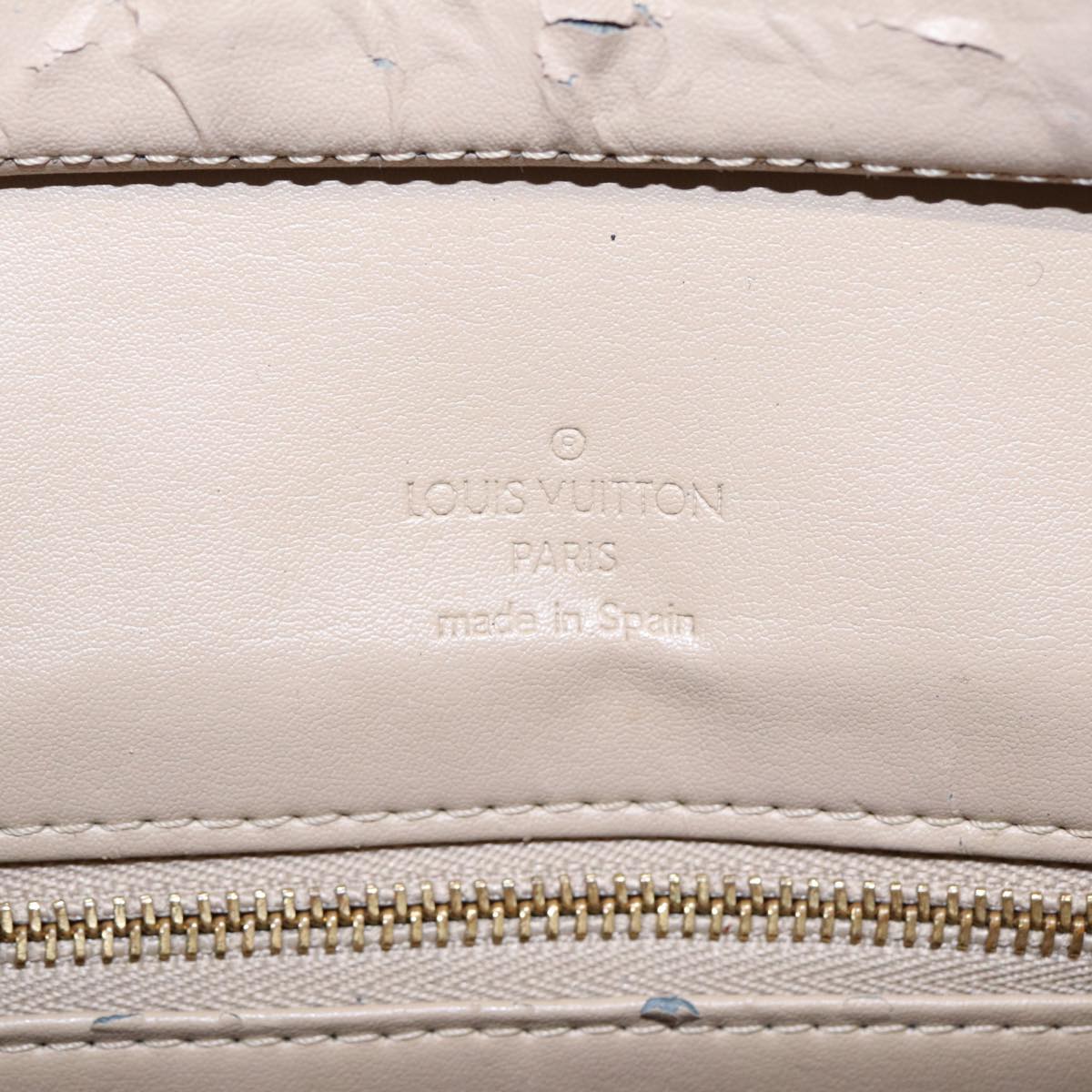 LOUIS VUITTON Monogram Vernis Houston Hand Bag Beige M91004 LV Auth 85251