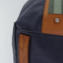 GUCCI Tote Bag Nylon Khaki Silver Auth 85282-14