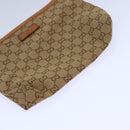 GUCCI Tote Bag Nylon Khaki Silver Auth 85282-25