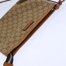 GUCCI Tote Bag Nylon Khaki Silver Auth 85282-26