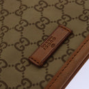 GUCCI Tote Bag Nylon Khaki Silver Auth 85282-27