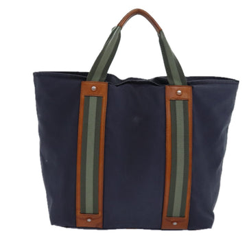 GUCCI Tote Bag Nylon Khaki Silver Auth 85282 - 0