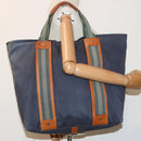 GUCCI Tote Bag Nylon Khaki Silver Auth 85282-33