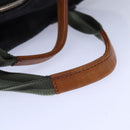 GUCCI Tote Bag Nylon Khaki Silver Auth 85282-7