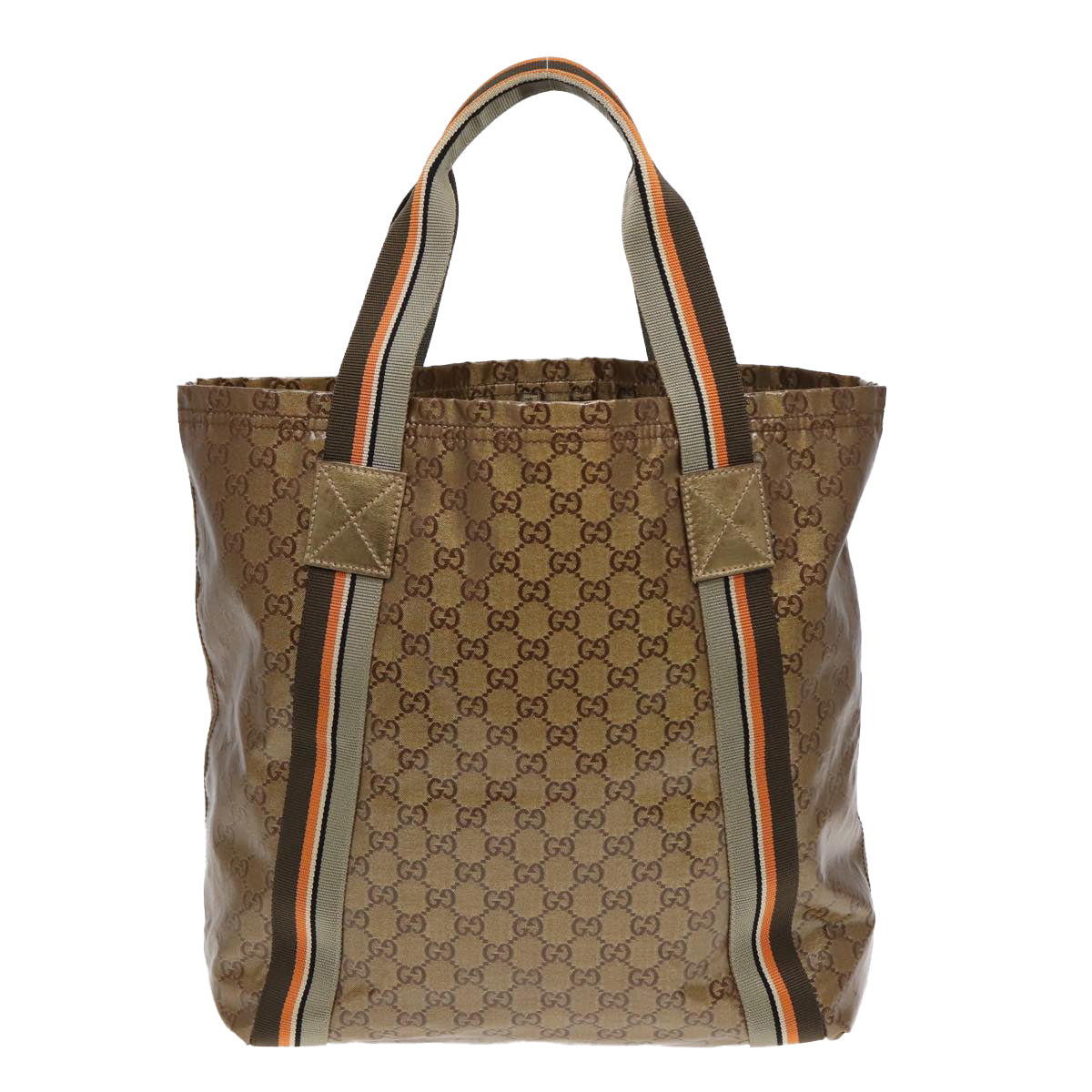 GUCCI GG Canvas Tote Bag Gold 189669 467891 Auth 85283