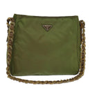 PRADA Shoulder Bag Nylon Khaki Auth 85288-1