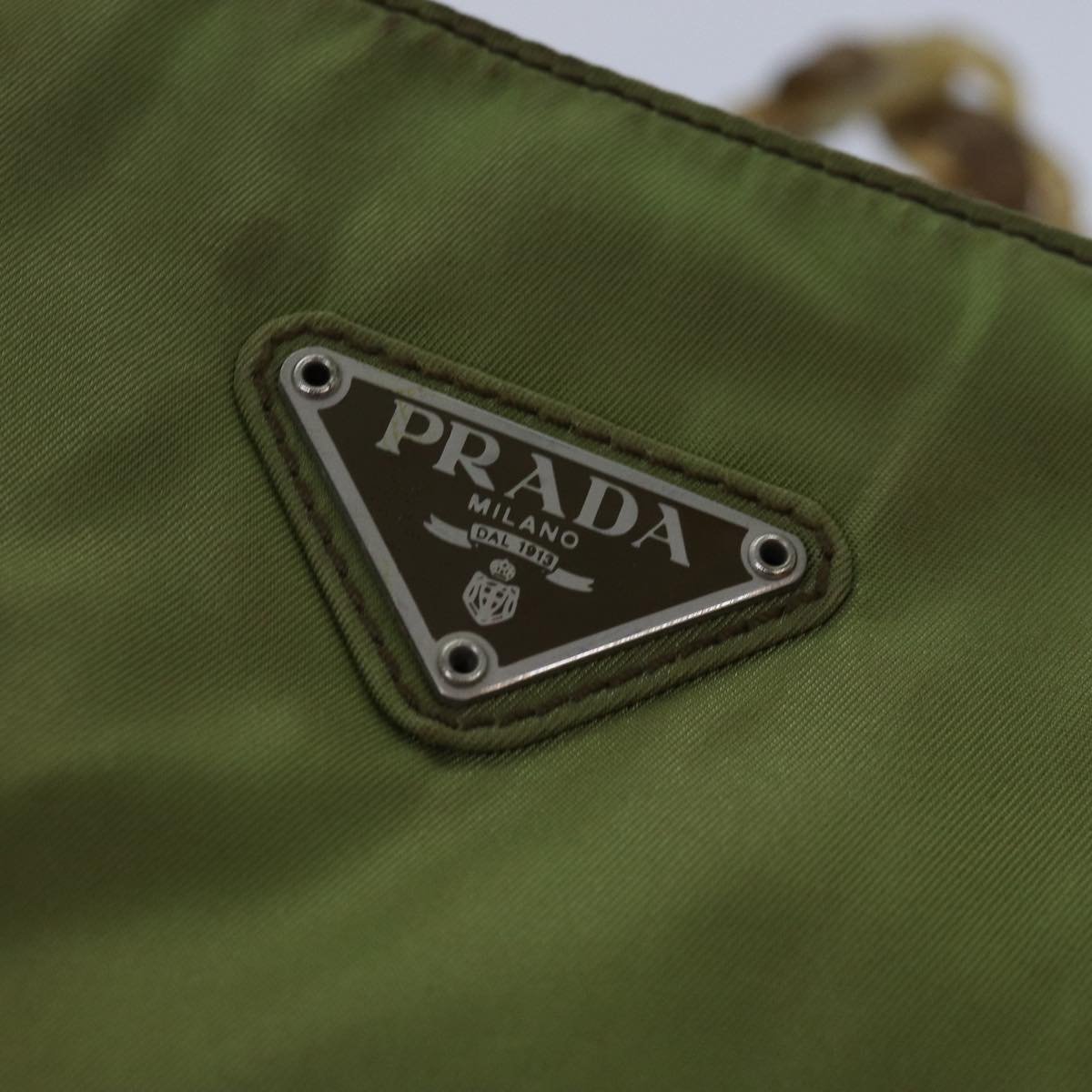 PRADA Shoulder Bag Nylon Khaki Auth 85288