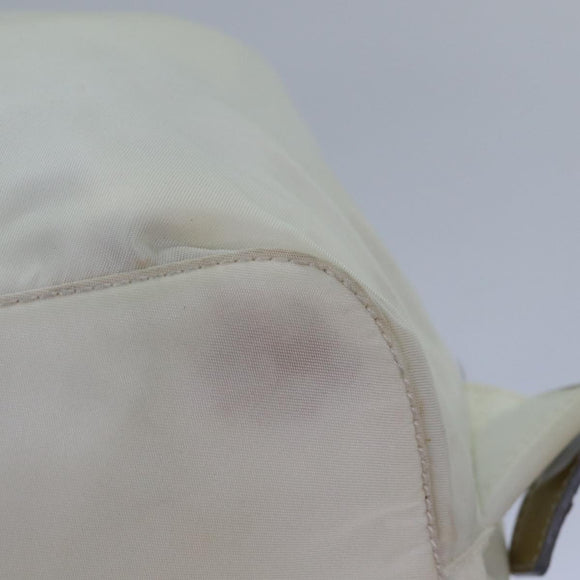 PRADA Backpack Nylon White Silver Auth 85291V