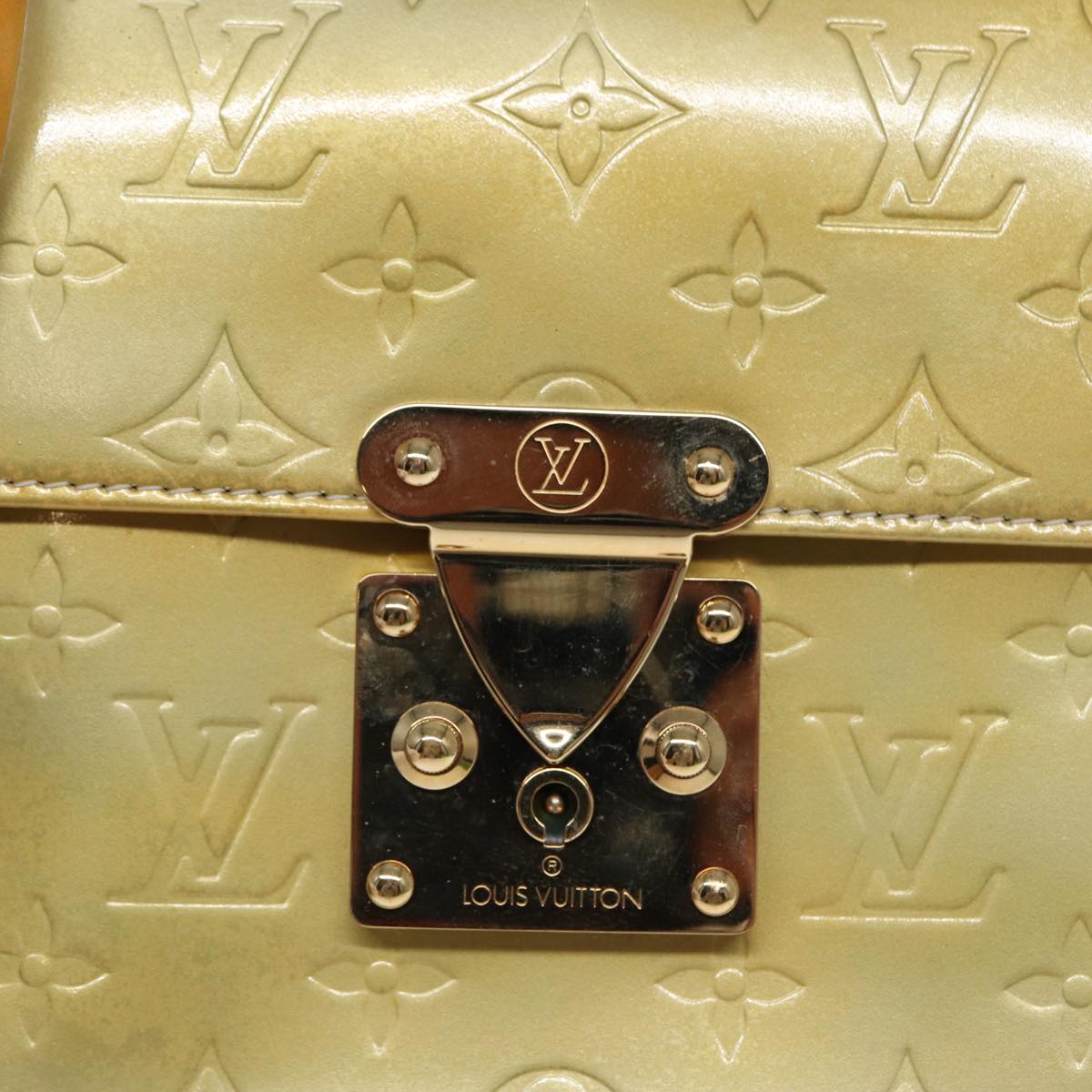 LOUIS VUITTON Monogram Vernis Spring Street Hand Bag Gris M91029 LV Auth 85302