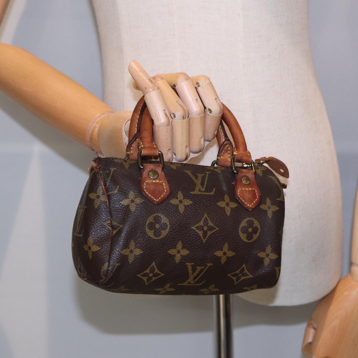 LOUIS VUITTON Monogram Mini Speedy Hand Bag M41534 LV Auth 85304