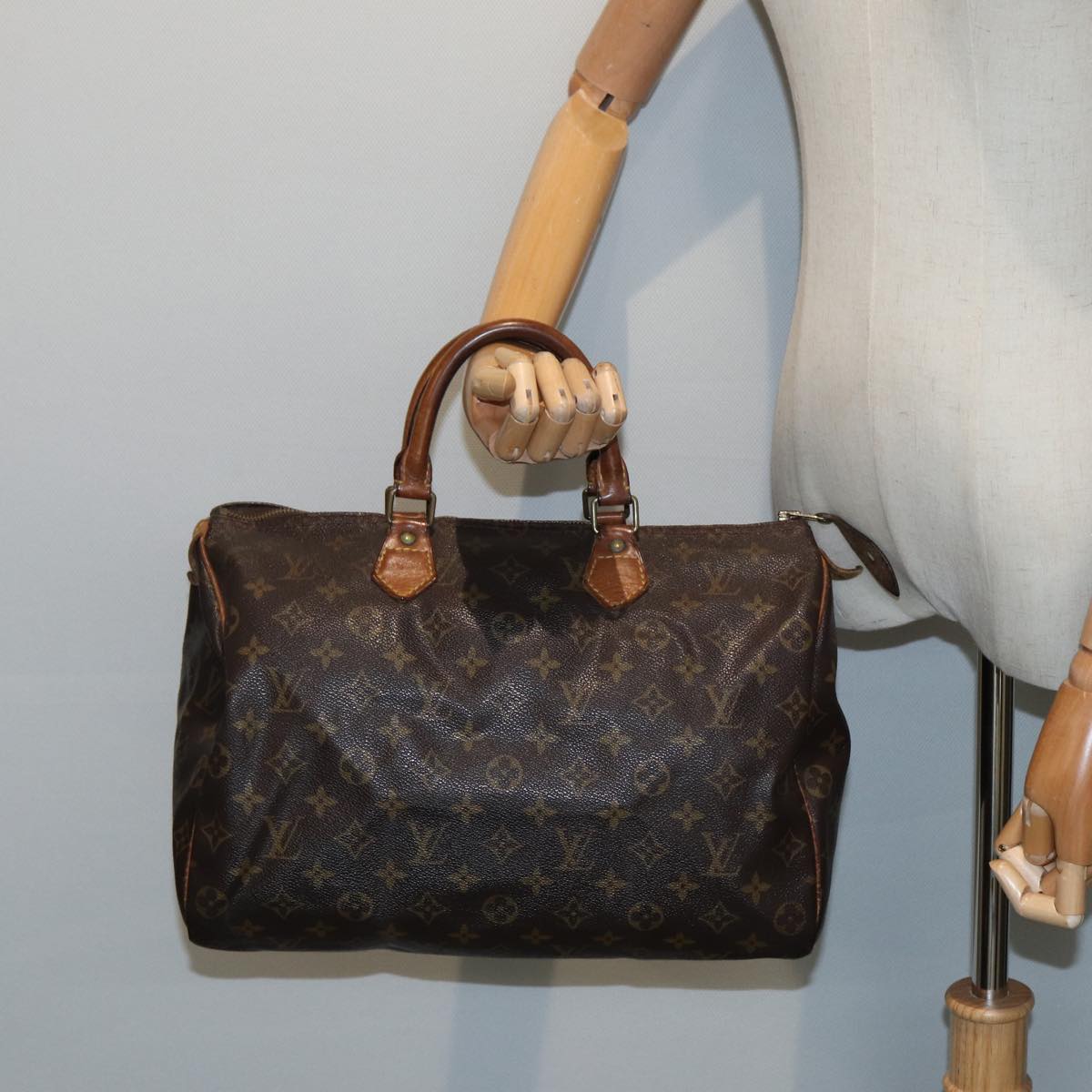 LOUIS VUITTON Monogram Speedy 35 Hand Bag M41524 LV Auth 85353