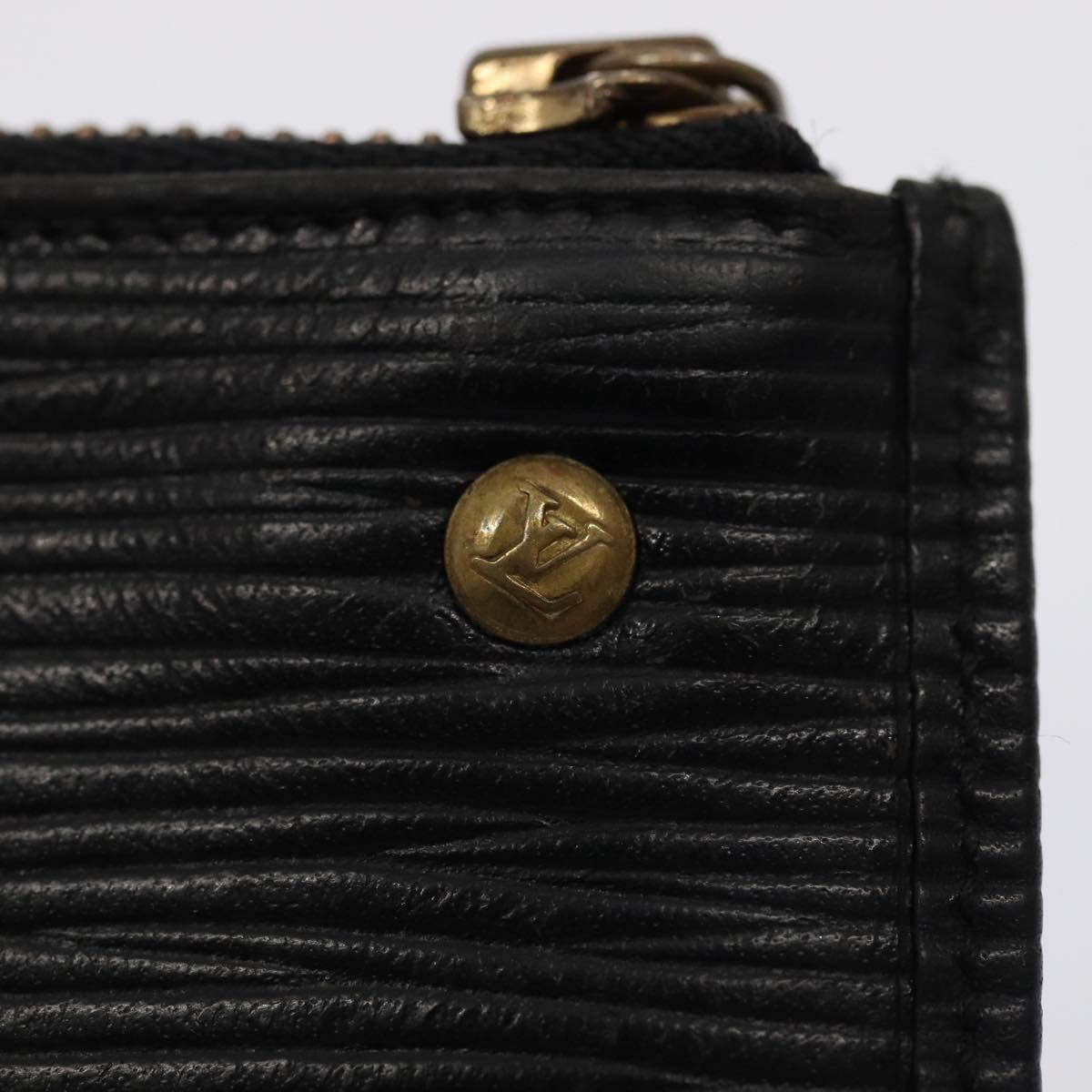 LOUIS VUITTON Epi Pochette Cles Coin Purse Black M63802 LV Auth 85375