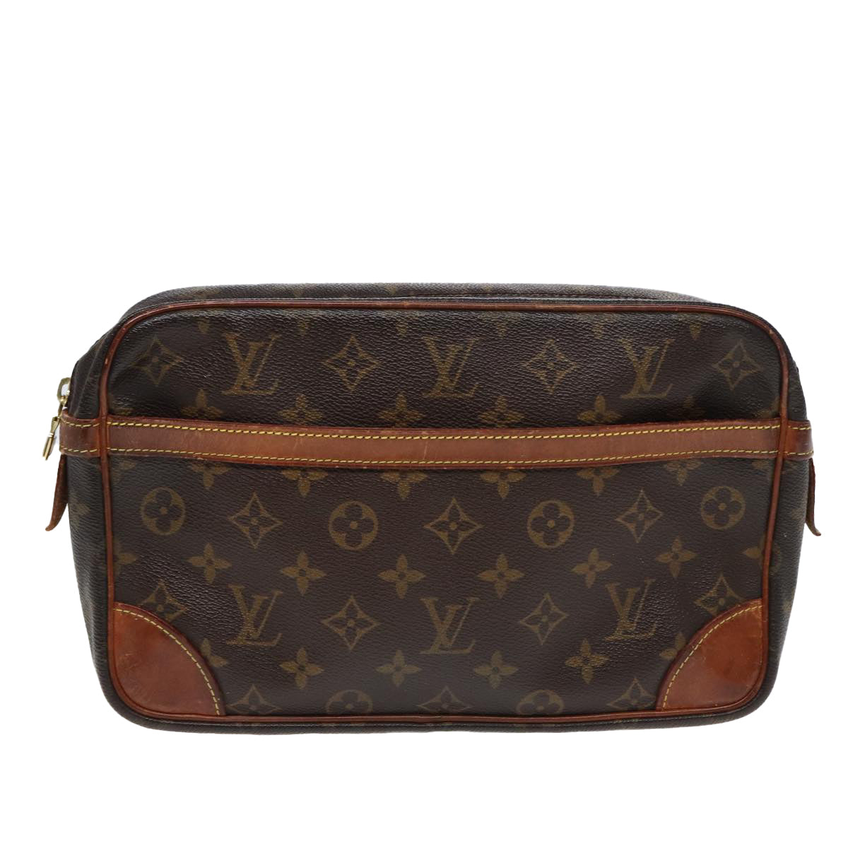 LOUIS VUITTON Monogram Compiegne 28 Clutch Bag M51845 LV Auth 85383