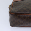 CELINE Macadam Canvas Shoulder Bag PVC Leather Brown Gold Auth 85387-14